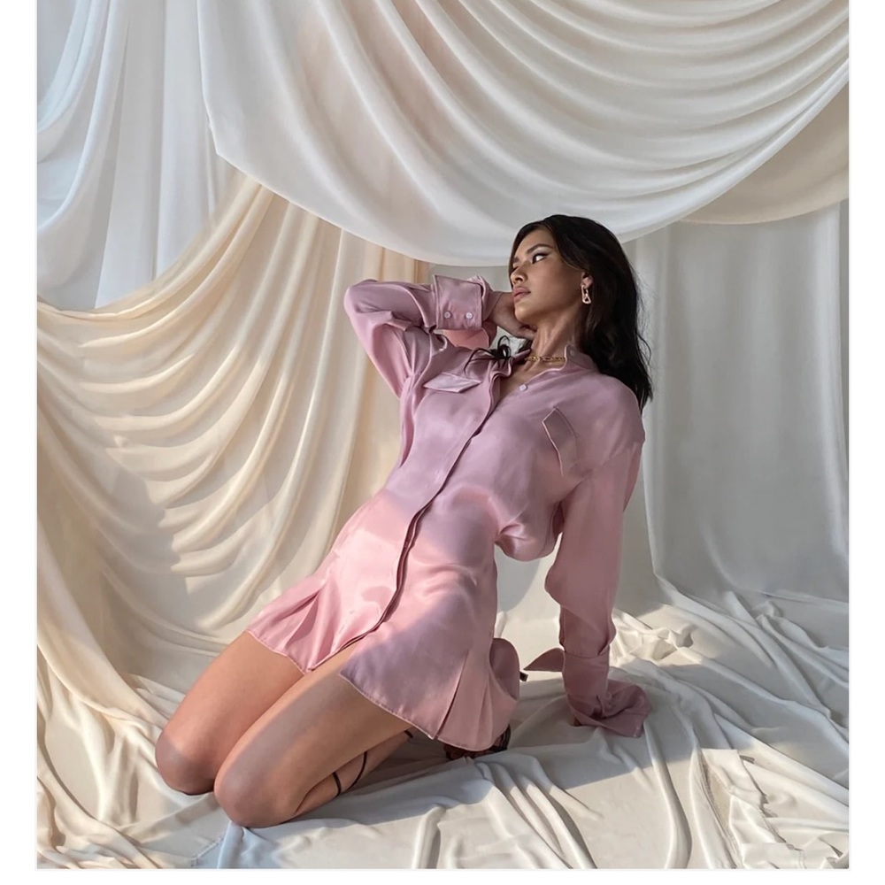 ONARIN Mr.Mandarin Shirt Dress in blush nwot
